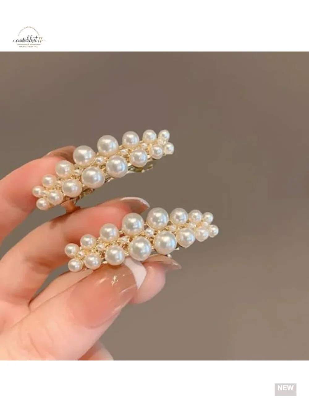 Pearl Hair Clips for Women, Gold Barrettes, Decorative French Hair Accessories
